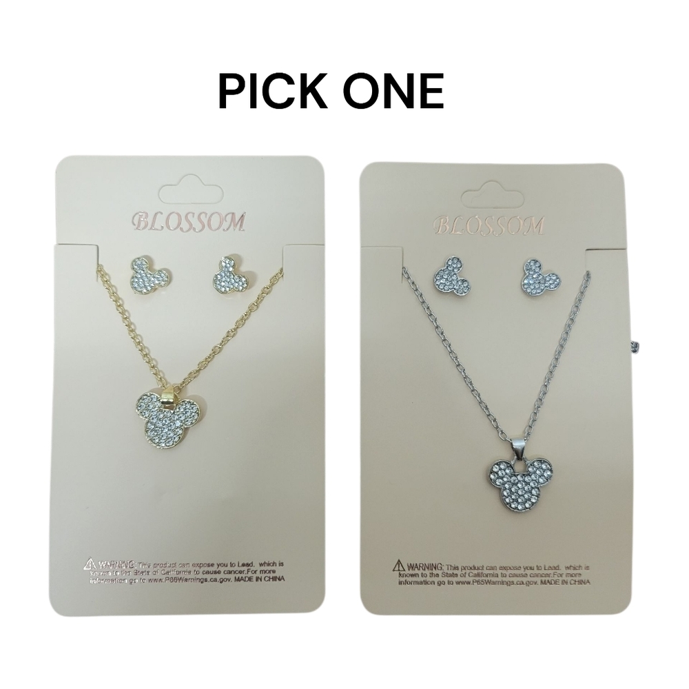 Blosson Earring And Necklace Set in Silver Or Gold NWt